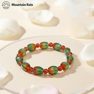 Red agate peacock agate button-shaped bracelet, dreamy agate gemstone bracelet, gift present