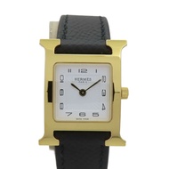 白色錶盤 黑色皮帶 Heure H 腕錶【HERMES 愛馬仕】