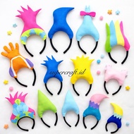 Trolls Headband Poppy Branch Bridget Harper DJ Suki Smidge Biggie Fuzzburt Satin Chenille Rudy Troll
