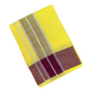 9x5 Shivaji Yellow Big Border Special Cotton Dhoti/Vesti Traditional Wearing for Men