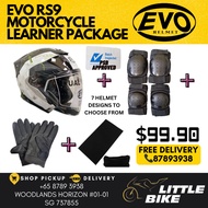 PSB APPROVED evo rs9 Motorcycle school learner package kit class 2B practical lesson/ TP test helmet set