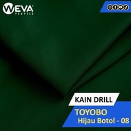 HEMAT Terlaris Bahan Kain Toyobo Hijau Botol 08 - Kain Kemeja - Kain Drill Murah