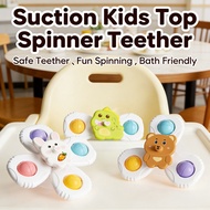 Bath Sucker Toys Kids Top Spiner Baby Teether Spin Pcs Spinner Cartoon Suction
