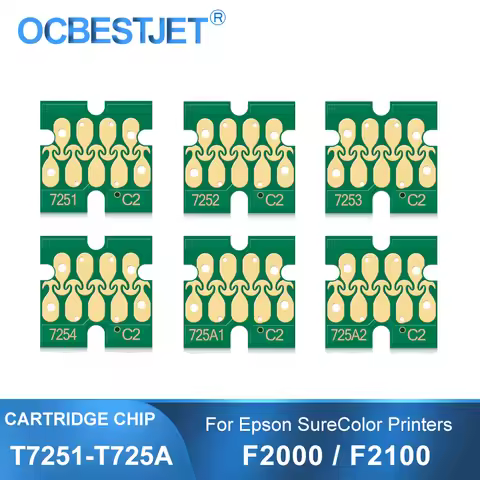 600ml T7251 T7252 T7253 T7254 T725A Ink Cartridge Chip For Epson SureColor F2000 F2100 SC-F2000 SC-F