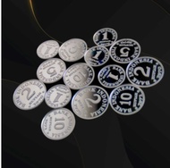 Replika Uang Koin Kuno 22 &amp; 23 rupiah bahan mahar akrilik silver/perak dummy replika Uang kuno mahar nikah 1 rupiah 2 rupiah 5