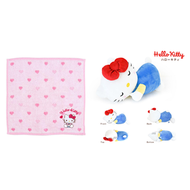 Hello Kitty - 日本 Hello Kitty 手巾 + Hello Kitty 陪睡公仔套裝