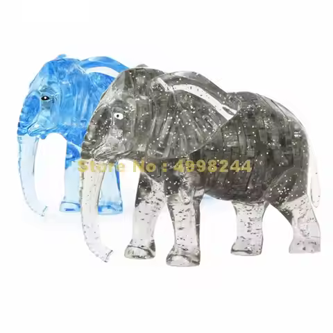 Elephant Puzzle 3d Crystal Puzzles Animal Assembled Model Diy Birthday Gift Toys For Kids