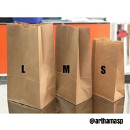 Paper bag brown kraft SOS 12 | 50PCS Brown Bread Paper Packaging