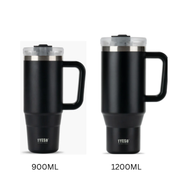 Tyeso 1200ml Car Cup Tumbler Hot & Cold (Black) Stainless Steel Vacuum Insulated Portable Tumbler