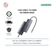 UGREEN 11IN1 USB-C To HDMI,VGA,2×USB-C,2×USB-A,RJ45,SD/TF,3.5MM+PD100W (UG-CM639-45520)