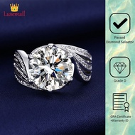 Lusemall Large Eight Hearts and Eight Arrows Luxury 5 Karat Moissanite Open Ring