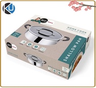 Tefal Jamie Oliver Stainless Steel 24cm Shallow Pot with lid,  Non-Stick Coating, Heat Indicator, Oven Safe