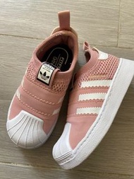 Adidas Superstar 嬰兒粉色懶人鞋