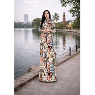 Traditional ao dai with brocade motifs size 2xl