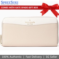 Kate Spade Wallet In Gift Box Long Wallet Large Continental Wallet Beige Nude Off White # WLR00402