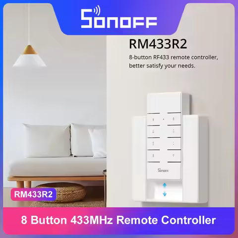 SONOFF RM433 R2 433MHz RF Remote Controller 8 Button Remote Control Paired with SONOFF TX Wall Switc