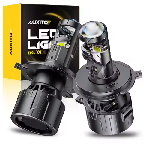 AUXITO 2Pcs Turbo H4 Bi Led Projector Headlights Left Right Hand Drive 9003 LED Lamp Hi/Lo Beam with