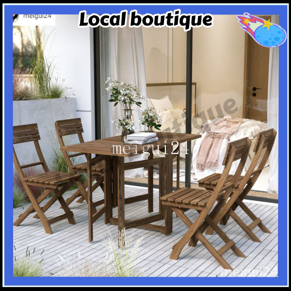 Occasional Table and Chair Balcony Folding Table Small Table and Chair Set Outdoor Portable Internet
