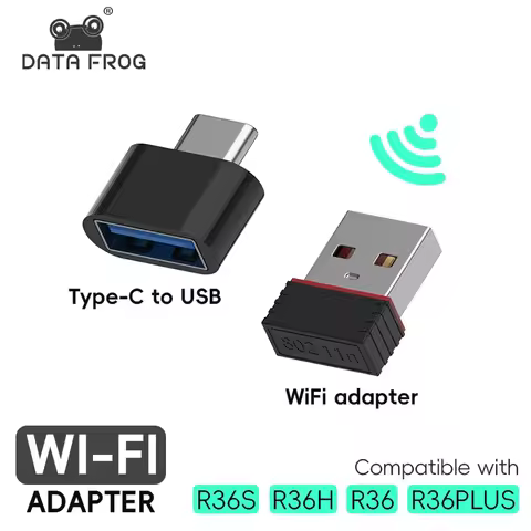 WiFi Adapter Kit for R36S / R36H / R36 / R36PLUS Handheld, Type-C OTG Adapter + USB WiFi Dongle, For