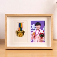 Award Display and Storage Shelf Medal Frame Photo Holder
