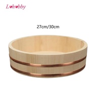 Lohobby Wooden Sushi Rice Bowl Cooling Bowl for Cooking Restaurant Bibimbap Food