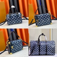 LV_ Bags Gucci_ Bag New Women's Denim Textured Leather Shoulder Bag Embossed Handbag Travel Bag M41416 5RX4