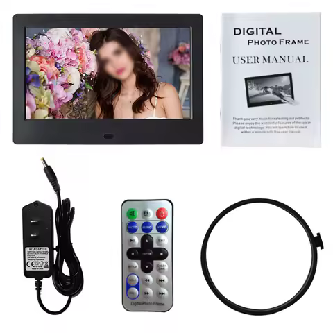 7 inch HD Digital Photo Frame Frame Full-View Screen Video Photo Electronic Album Support Music/Vide
