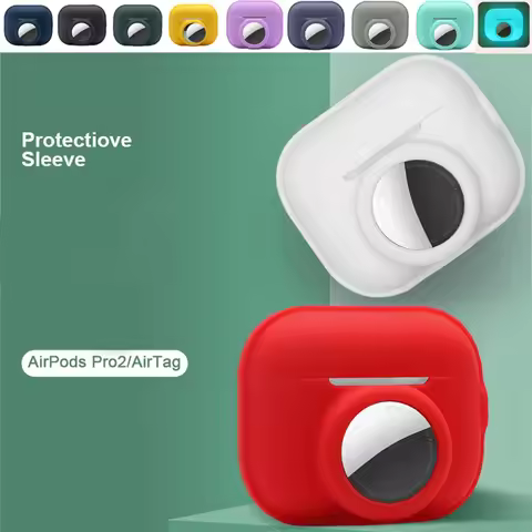 2 in 1 Case For airpods Pro 2 airtag Cover Soft Silicone Portable airpod Color Conjoined Holder