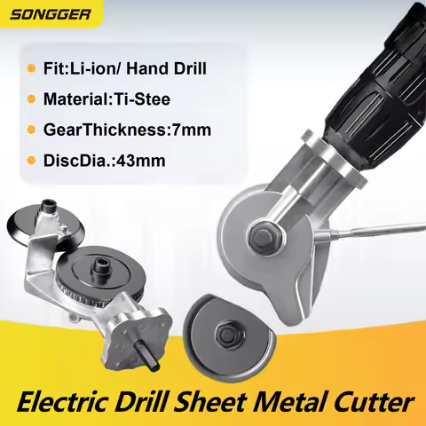 Electric Drill Nibbler Attachment Sheet Metal Cutter 360° Swivel Drill Shear for Iron Aluminum Stain