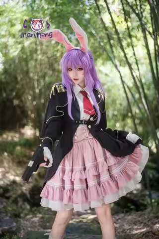 Anime Touhou Project Reisen Udongein Inaba Cosplay Costume Hello sweet JK rabbit uniform coat dress 