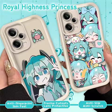 Miku Q Version Emoji Soft Case for Xiaomi Redmi 15 13 12 15C 14C 14R 13C 12C 10C 4G 5G A5 A4 A3 Turb
