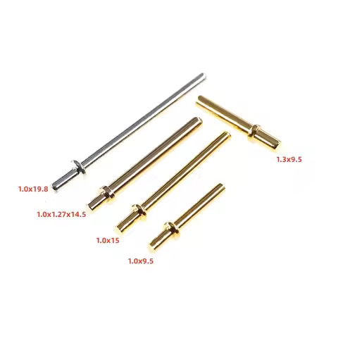 100 500 Pcs Male PCB Pin Header Press-Fit Tip 1.0 1.3 MM Diameter Brass Plated Gold 1u Tin 1.0 Bias 
