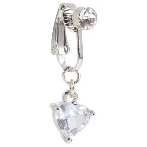 Navel Non Piercing Belly Button Rings Clip for Women Zircon Fake Body Decoration Jewelry