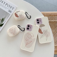 [1 Set] Sketch Flowers AirPods Pro Case/ AirPods 1 2 3 2021 Soft Cover iPhone 14 Pro Max 14Plus 11 12 13 Pro Max 12 Pro Max 13 Camera Lens Protection Shockproof Phone Cover Casing
