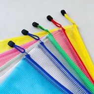 A4 Grid Zipper Bag PVC Transparent File Bag A5/A6 Receipt Bag Learning Information Storage Bag Print