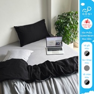 GONI FRESH duvet cover set in Black and Gray - Elastic bed sheets 4-25cm high, sizes 1m, 1m2, 1m4, 1