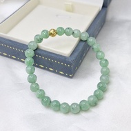 緬料 鮮綠飄花 手珠 珠串 | 天然緬甸玉A貨翡翠