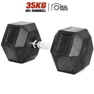 ดัมเบล หกเหลี่ยม หุ้มยาง 35KG (1 ข้าง) HEX Dumbbell - เครื่องออกกำลังกาย แบรนด์ IRONTEC