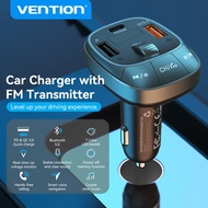 Vention ตัวรับสัญญาณบลูทูธสำหรับรถยนต์5.0ปลั๊กแอนด์เพลย์ USB PD & QC 3.0ตัวปล่อย FM แบบชาร์จเร็วสุดๆ