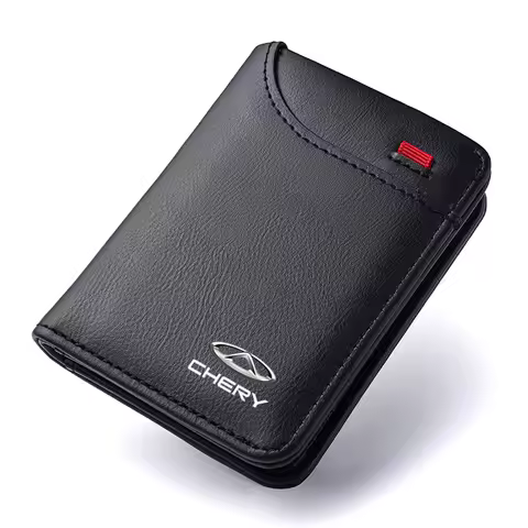 Men Wallet Car Logo Leather Coin Purse Card Holder For Chery Tiggo 2 3 5 T11 QQ A3 A5 E3 EQ X1 QQ3EV