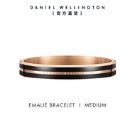 Daniel Wellington 手環 Emalie Infinite Bracelet-雋永雙色手環-三色任選(DW00400250)/ 玫瑰金x黑/ M