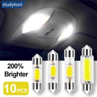 STUDYTOOL 10Pcs 12V Auto White 31mm 36mm 39mm 41mm C5W C10W LED Bulb Canbus Festoon Led Car Interior
