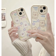 Phone Case OPPO A11 A5 A3s A31 A15 A36 A52 A92 A96 A92s A32 Reno 5 6 7 Full screen flower bear&amp;rabbit mobile phone shell with leather phone anti falling soft shell