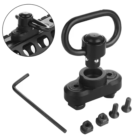 1.25โ QD Sling Swivel Mount Heavy Duty Quick Detach Push Button Swivels for Two Point Sling 360ยฐRota