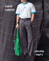 NEW! VINCH Checker Pants กางเกงขายาวผู้ชาย ขาบาน ลายสก็อต