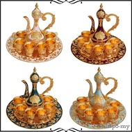 [Tenlzsp8] Turkish Teapot Set, Turkish Coffee Pot Set, Luxurious Handcrafted Coffee Cup Set, Teapot 