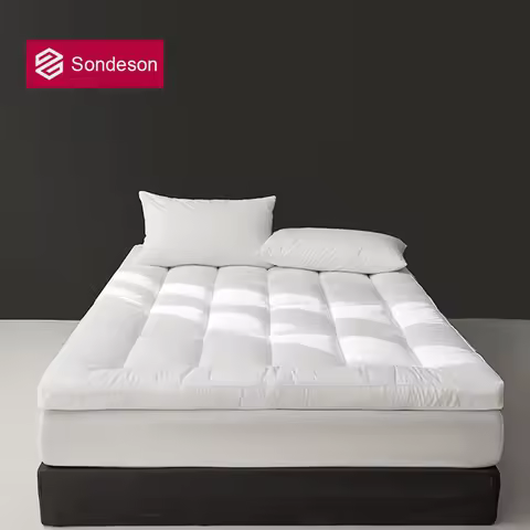Sondeson White Mattress Topper Queen King Mattress Pad Pocket Soft Down Alternative Fill Mattress Pr