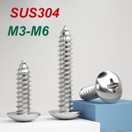 304 stainless steel Truss Head Phillips self-tapping screw, M3-M6, Mushroom head self-tapping screw,