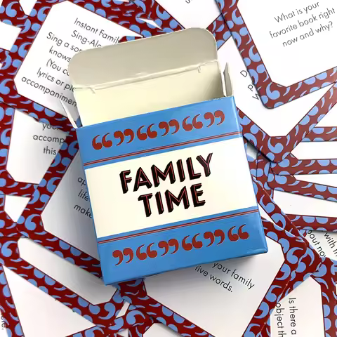 The Mini Size Family Time Card Game For Family Gatherings 50 Conversation Cards After Dinner Amuseme