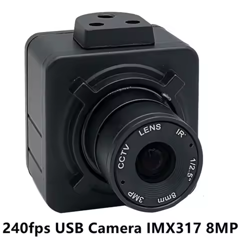 180fps 120fps 240fps USB Camera IMX317 4K 8MP High Speed Monochrome Mini USB BOX Webcam with 5-50mm 